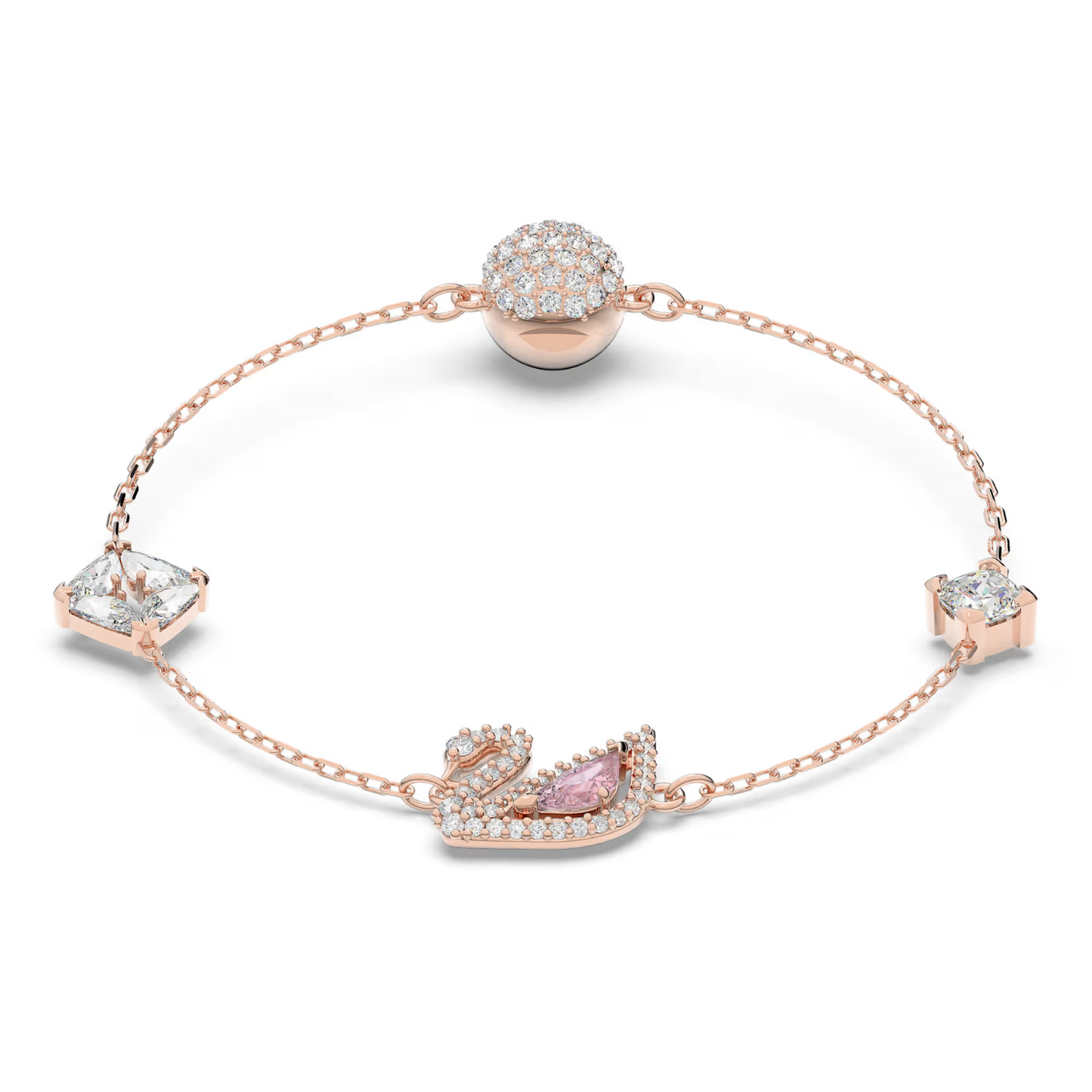 Swarovski Swan bracelet Magnetic closure, Swan, Pink, Rose gold-tone plated