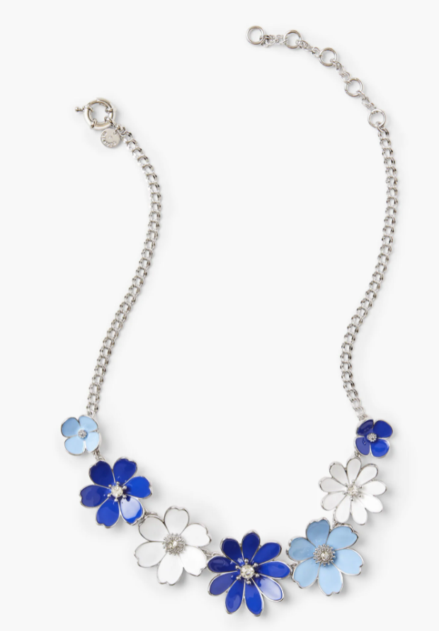 TALBOTS BLUE BOUQUET STATEMENT NECKLACE