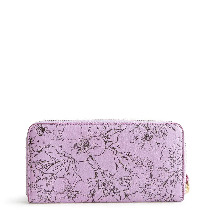 Vera Bradley Continental Wallet, Bloom Lavender Frost in Leather