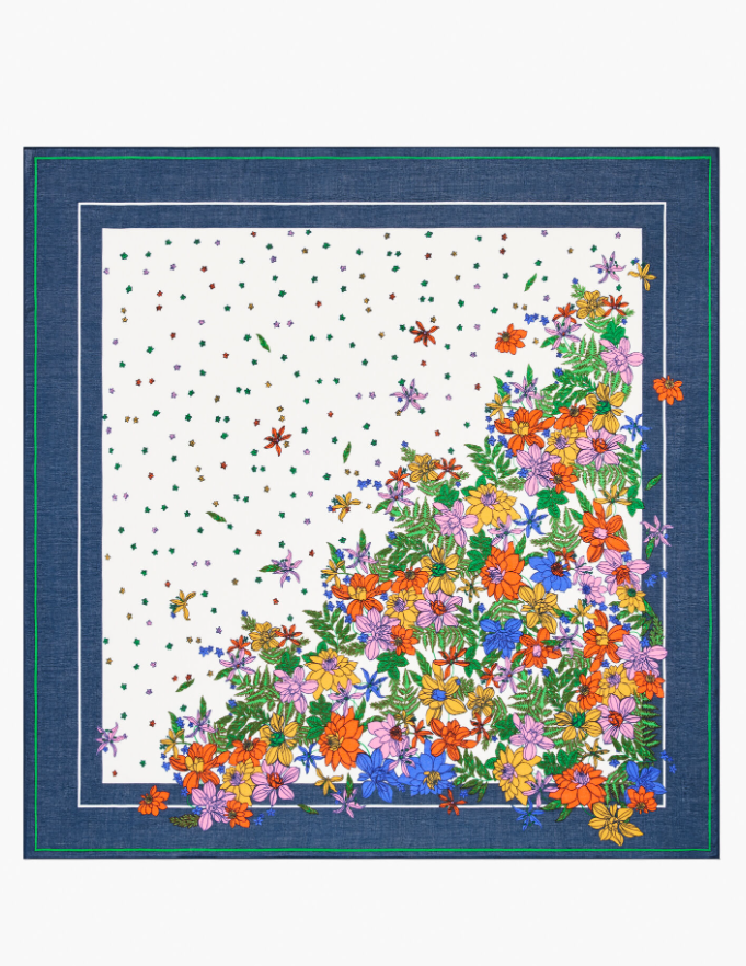 TALBOTS BLISSFUL FLORAL SQUARE SCARF