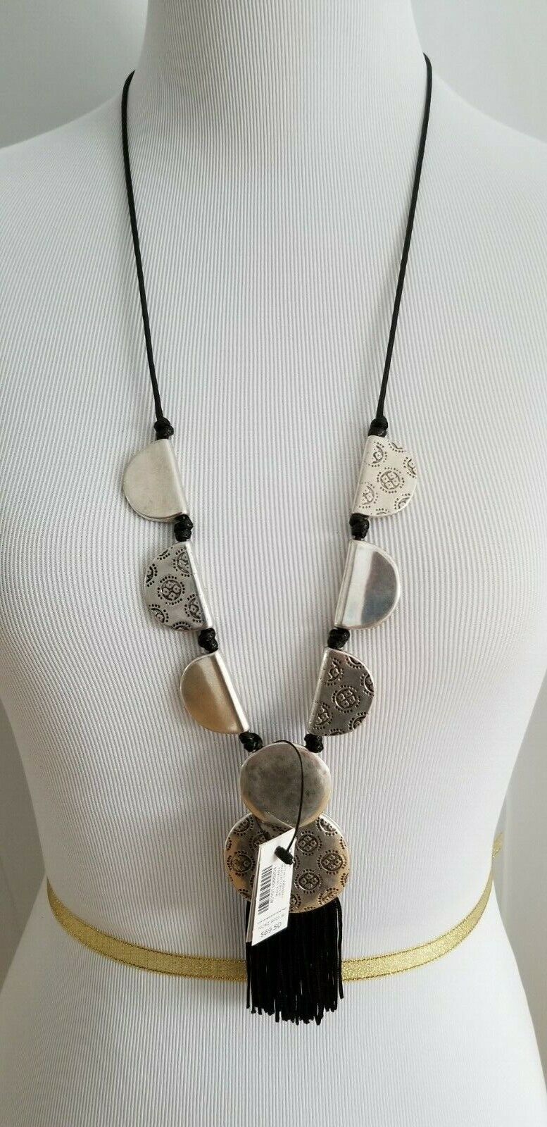 CHICO'S CONVERTIBLE ARTISAN SILVER-TONE PENDANT NECKLACE
