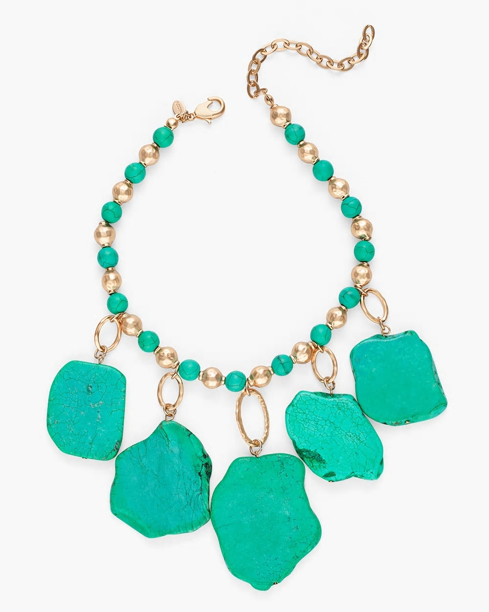 CHICO'S Green Stone Bib Necklace