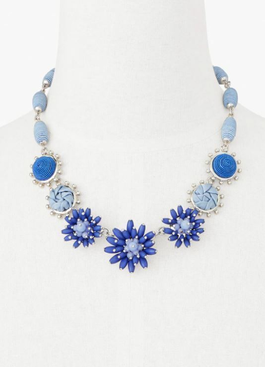 TALBOTS DENIM BLUES STATEMENT NECKLACE
