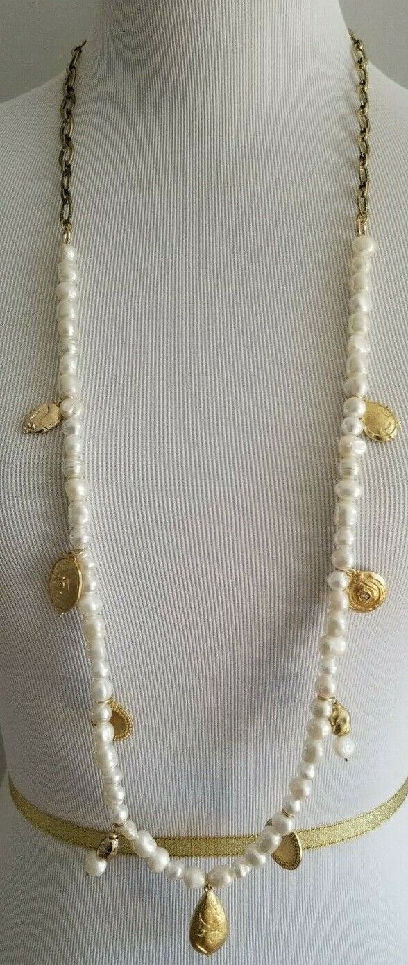CHICO'S LONG FAUX-PEARL SINGLE-STRAND NECKLACE