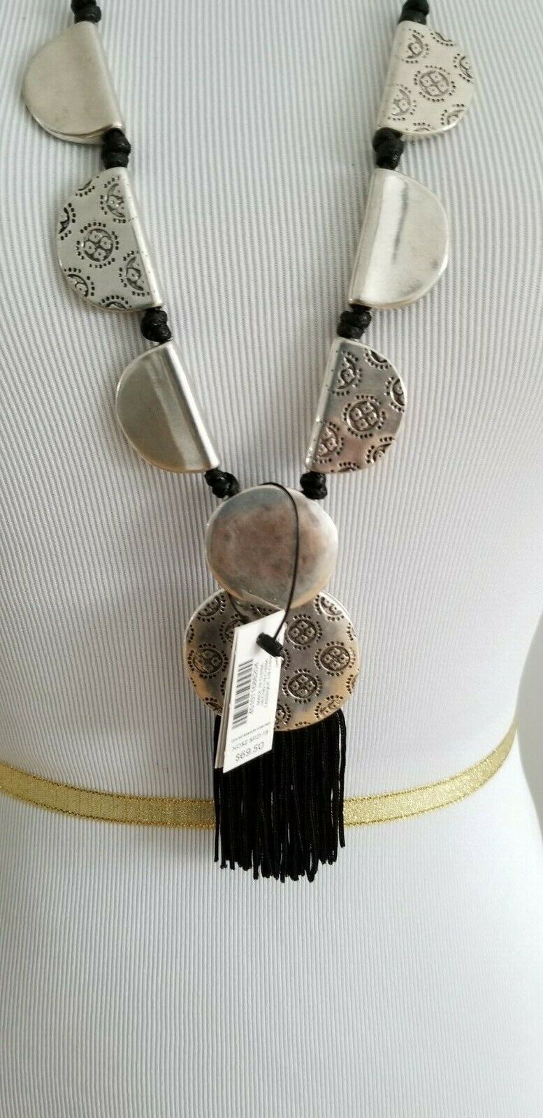 CHICO'S CONVERTIBLE ARTISAN SILVER-TONE PENDANT NECKLACE