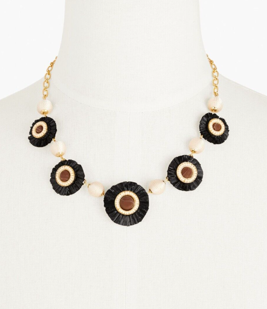 TALBOTS RAFFIA BURST STATEMENT NECKLACE