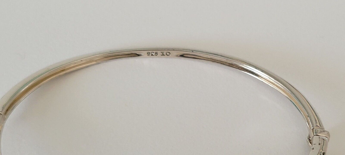 JUDITH JACK 925 Sterling Silver 14K Rose Gold Plated Marcasite Bangle