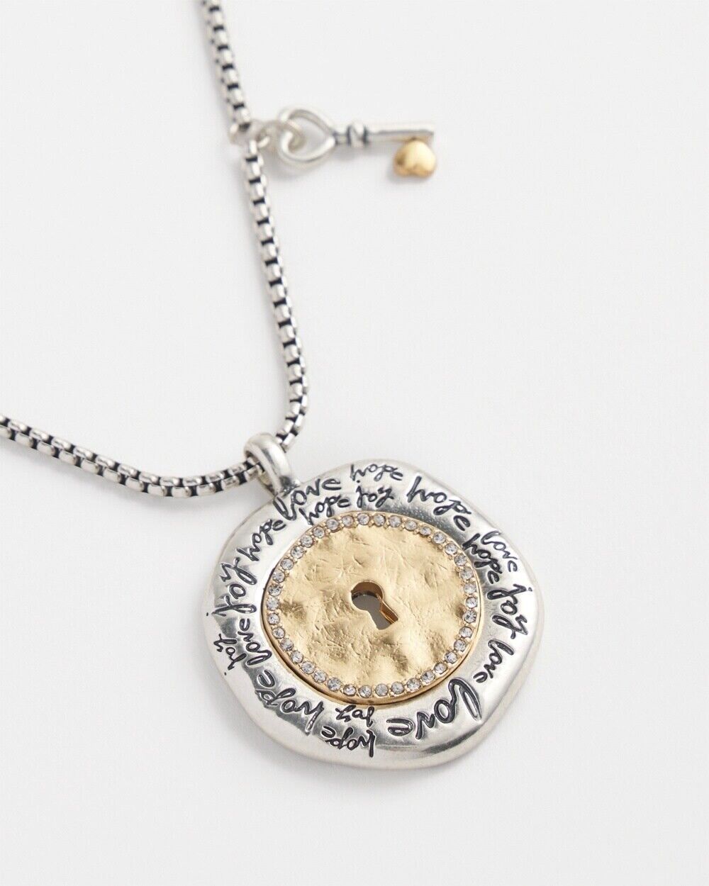 CHICO'S KEYHOLE MEDALLION PENDANT NECKLACE