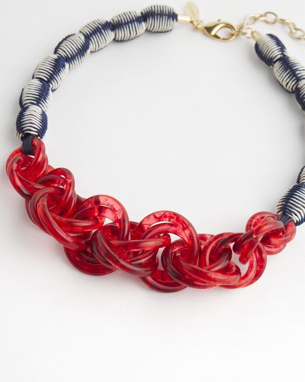 CHICO'S RAFFIA RESIN BIB NECKLACE
