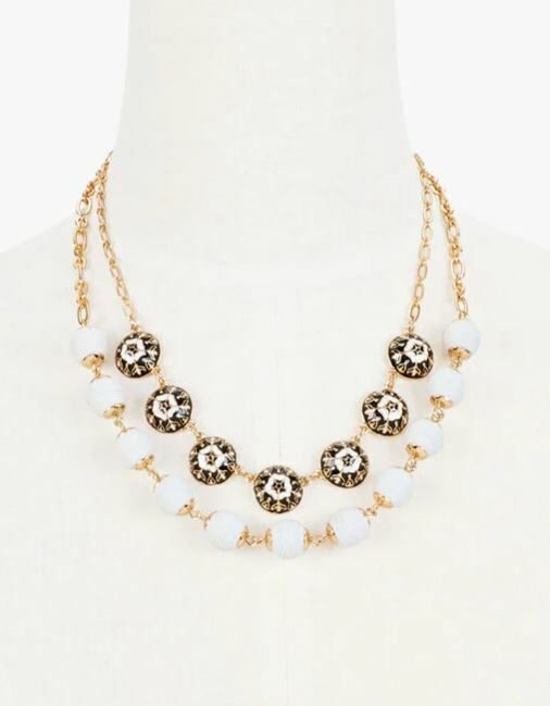 TALBOTS LAYERED WRAP BEAD NECKLACE