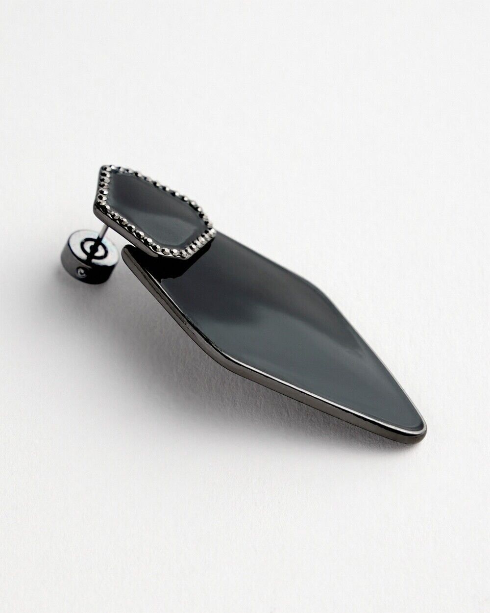 CHICO'S NO DROOP BLACK ENAMEL EARRINGS