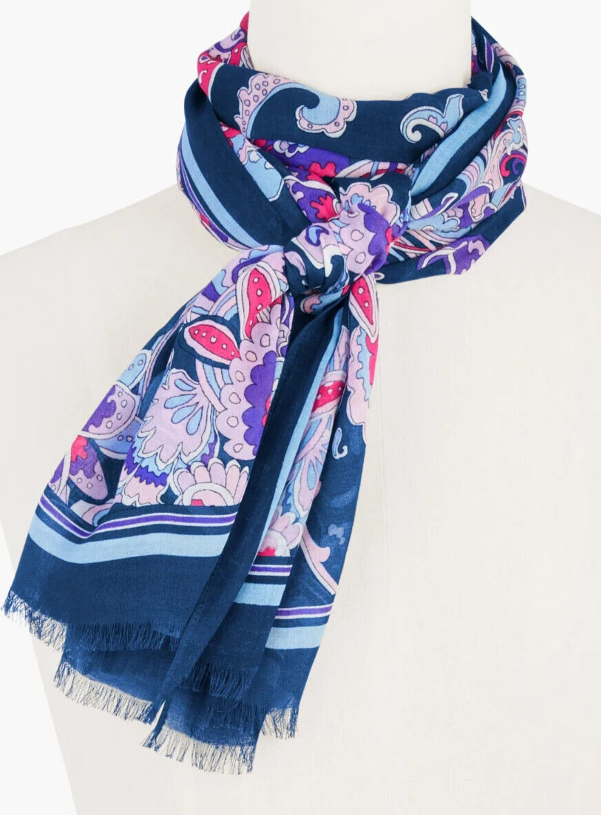 TALBOTS SWIRL FLORAL OBLONG SCARF