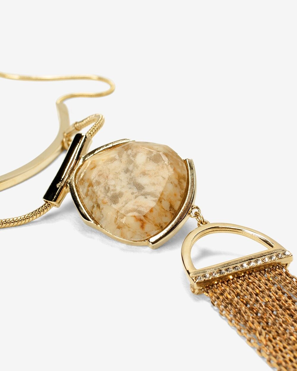 WHITE HOUSE BLACK MARKET SEMI-COLLAR TASSEL NECKLACE