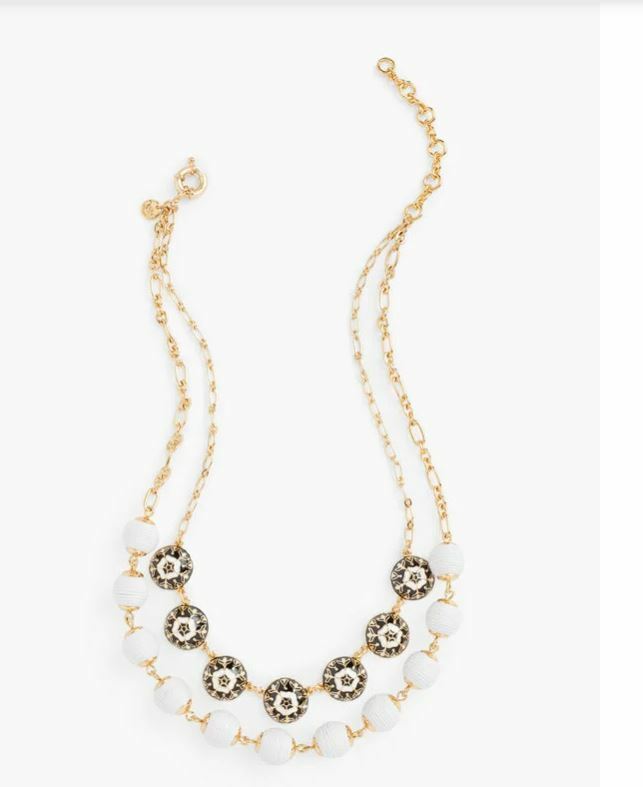 TALBOTS LAYERED WRAP BEAD NECKLACE