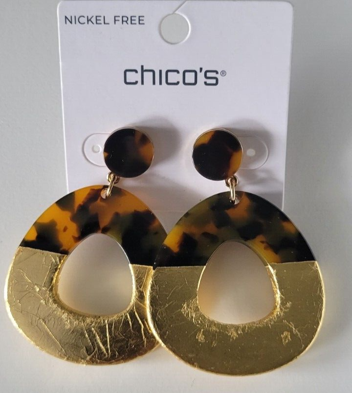 CHICO'S TORT FOIL DROP EARRINGS