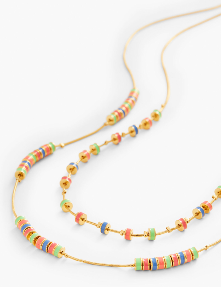 TALBOTS TROPIC STRIPE LAYERED NECKLACE