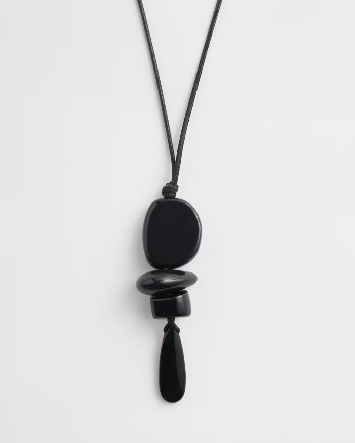 CHICO'S ADJUSTABLE STONE PENDANT NECKLACE