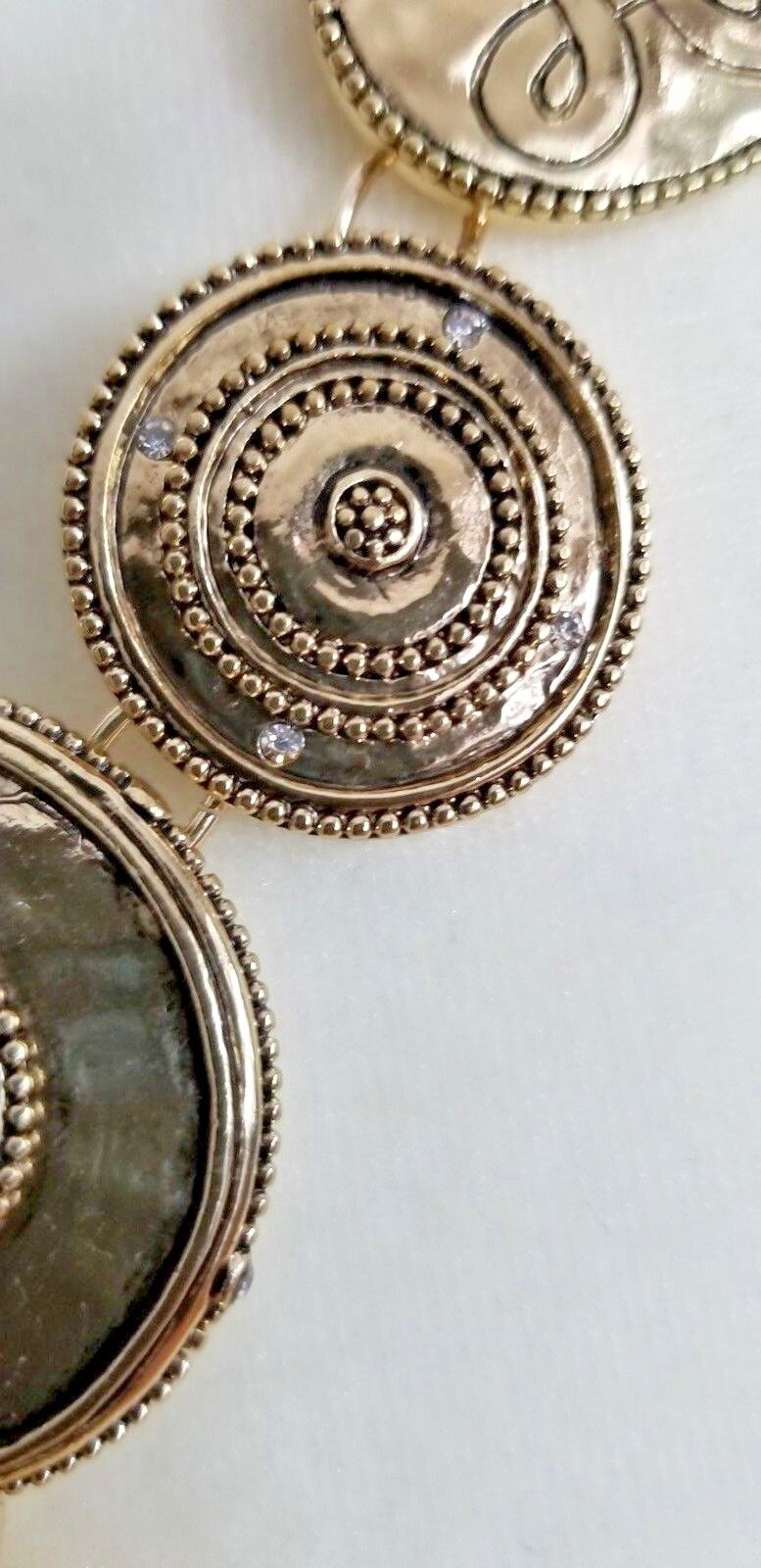 CHICO'S GOLD-TONE ARTISAN BIB NECKLACE