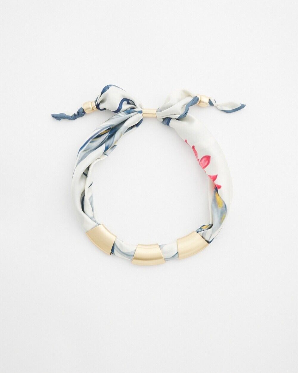 CHICO'S ADJUSTABLE SATIN SCARF NECKLACE