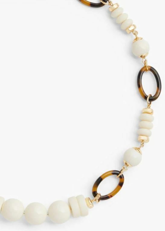TALBOTS IVORY & TORTOISE SHORT NECKLACE