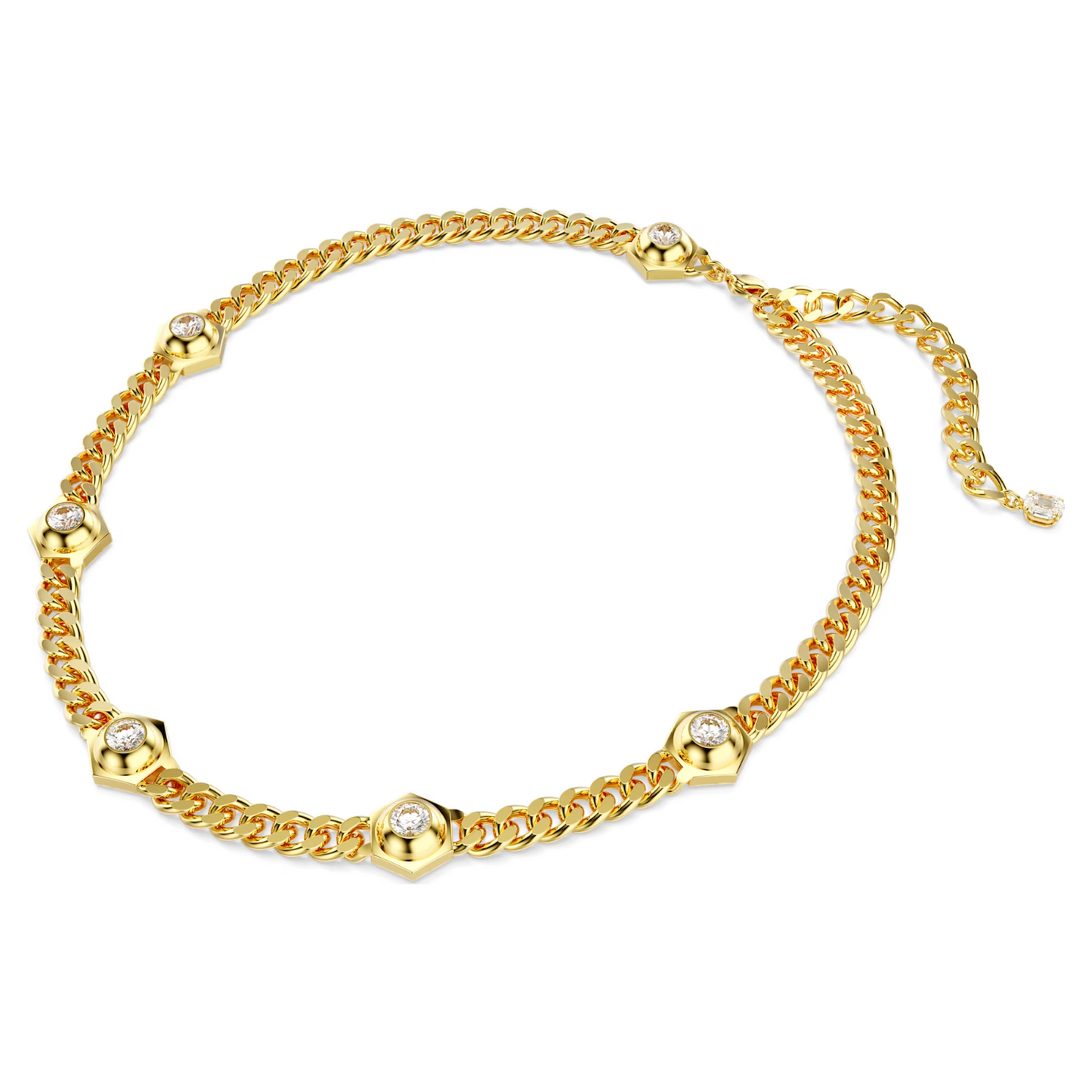 Swarovski Numina necklace Round cut, White, Gold-tone plated
