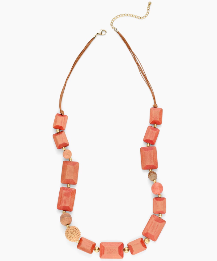 CHICO'S PINK BEADED LONG NECKLACE