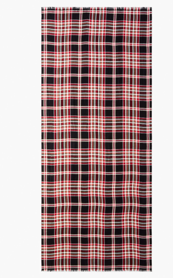 TALBOTS CHESTNUT PLAID OBLONG SCARF