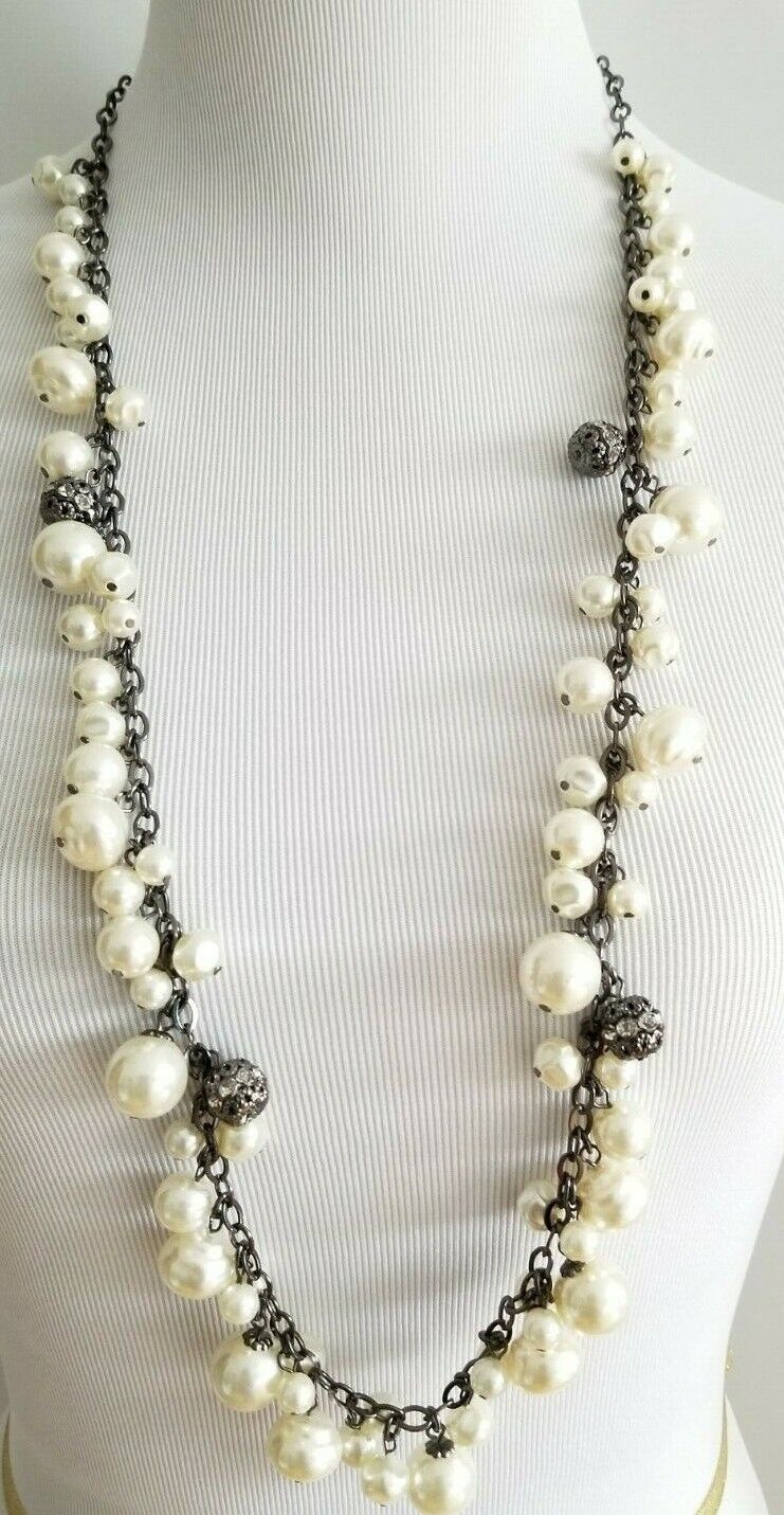 CHICO'S FAUX-PEARL BAUBLE SINGLE-STRAND NECKLACE