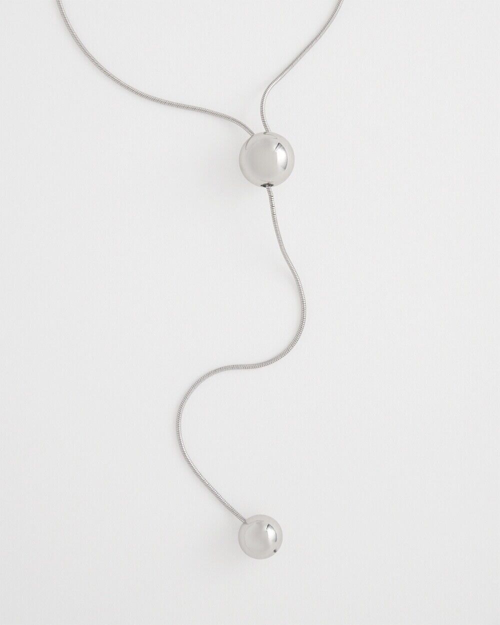 CHICO'S ADJUSTABLE SILVER TONE Y- NECKLACE