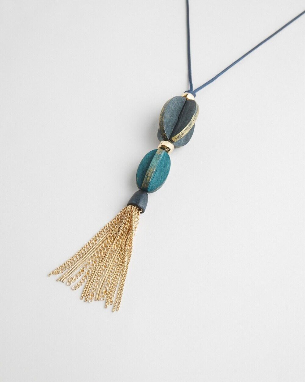 CHICO'S ADJUSTABLE PAINTED WOOD PENDANT NECKLACE