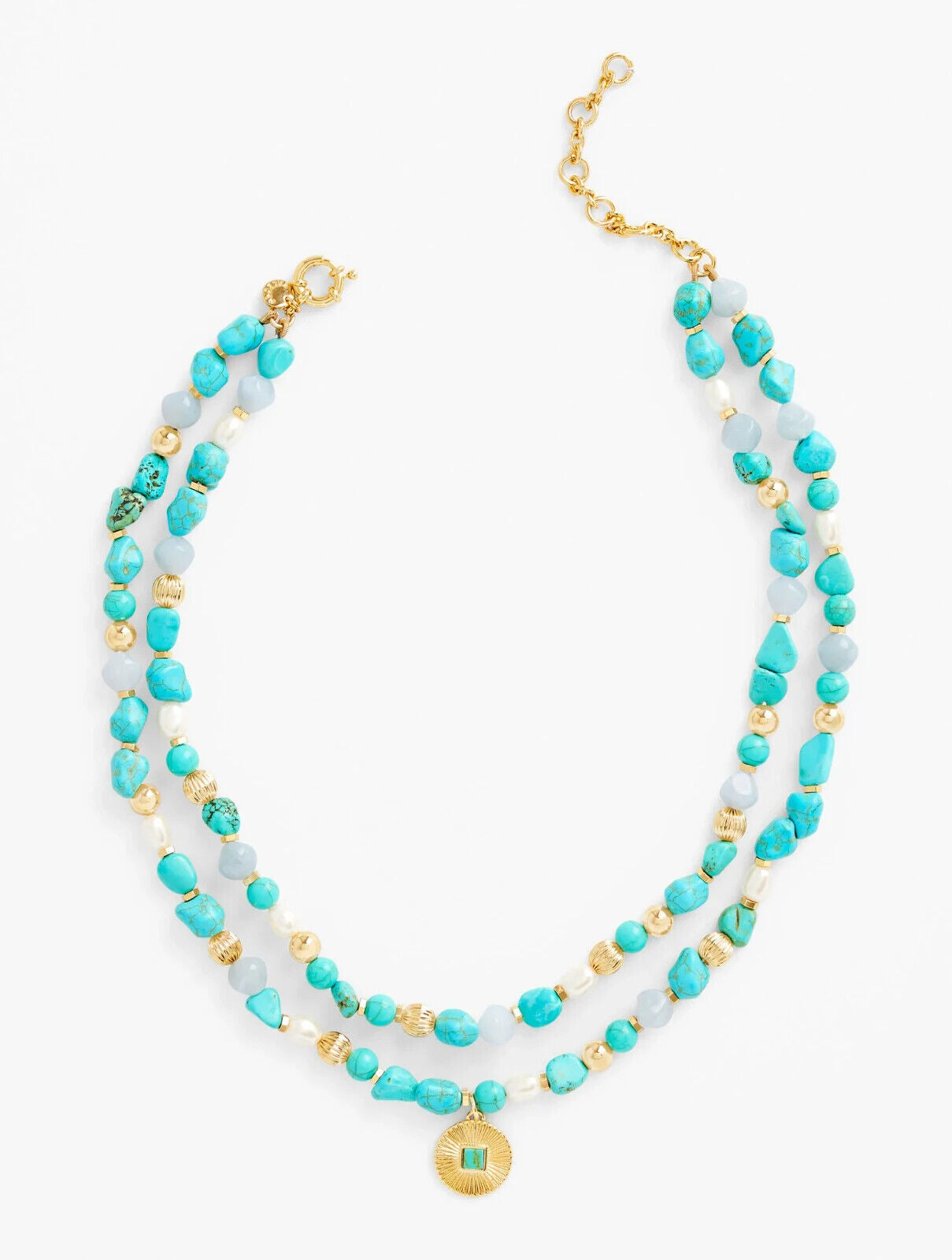 TALBOTS TURQUOISE BLUE LAYERED NECKLACE