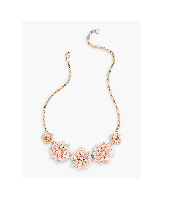 TALBOTS Tropical Blossoms Statement Necklace