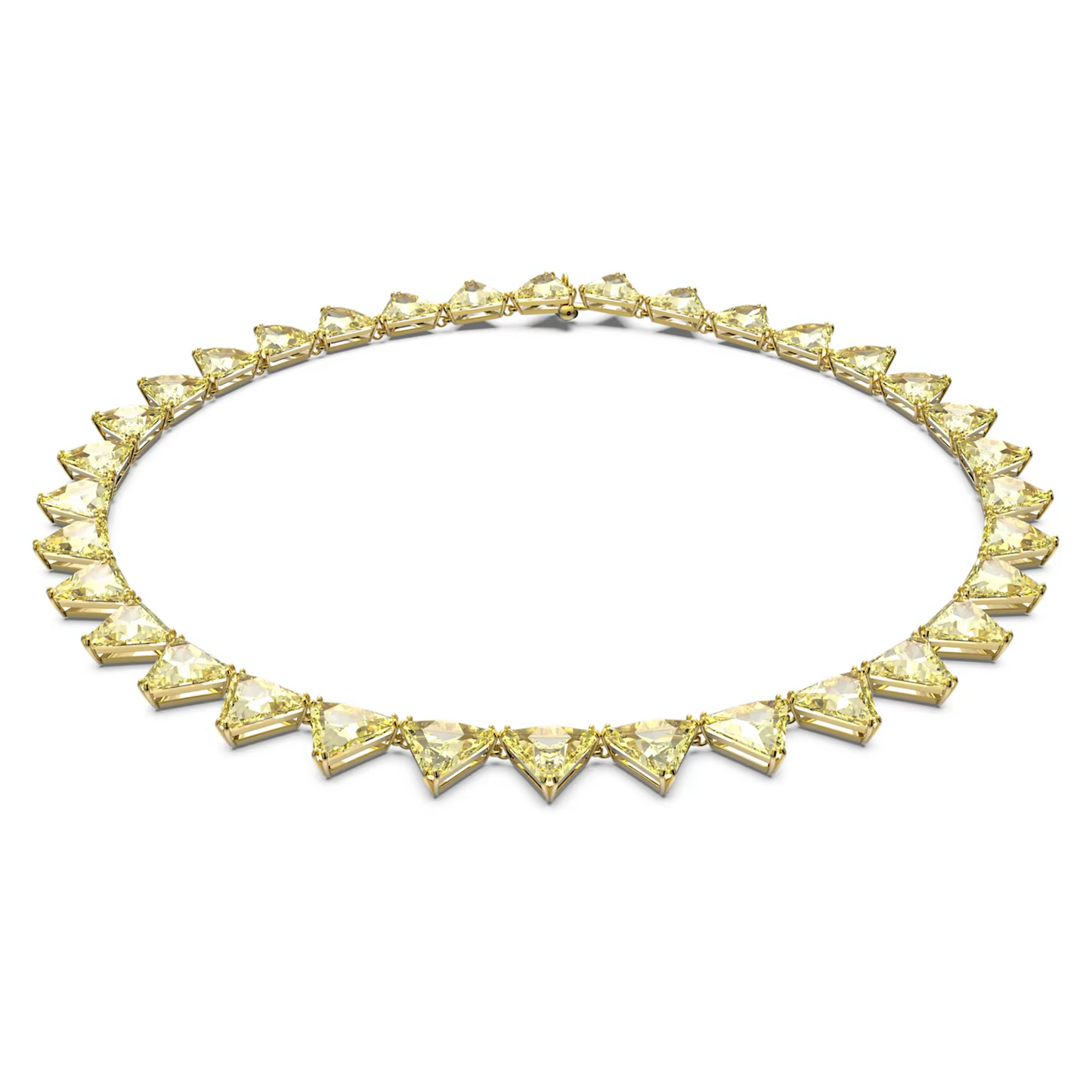 SWAROVSKI Ortyx necklace Triangle cut, Yellow, Gold-tone plated