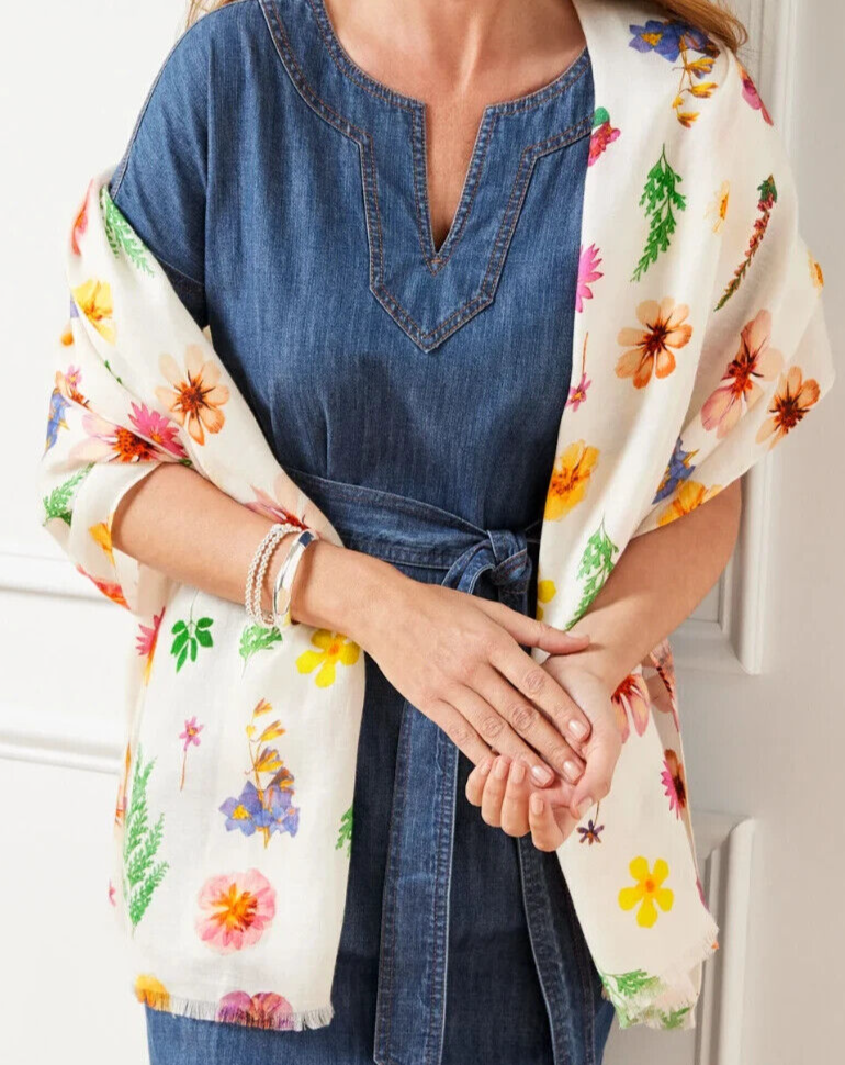 TALBOTS OCCASION WRAP - FLORAL MEADOW