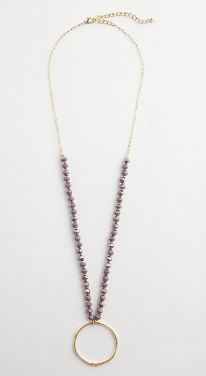 CHICO'S VIOLET CIRCLE PENDANT NECKLACE