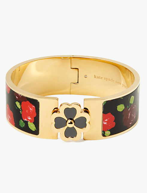 Kate Spade Heritage Spade Flower Wide Hinged Bangle