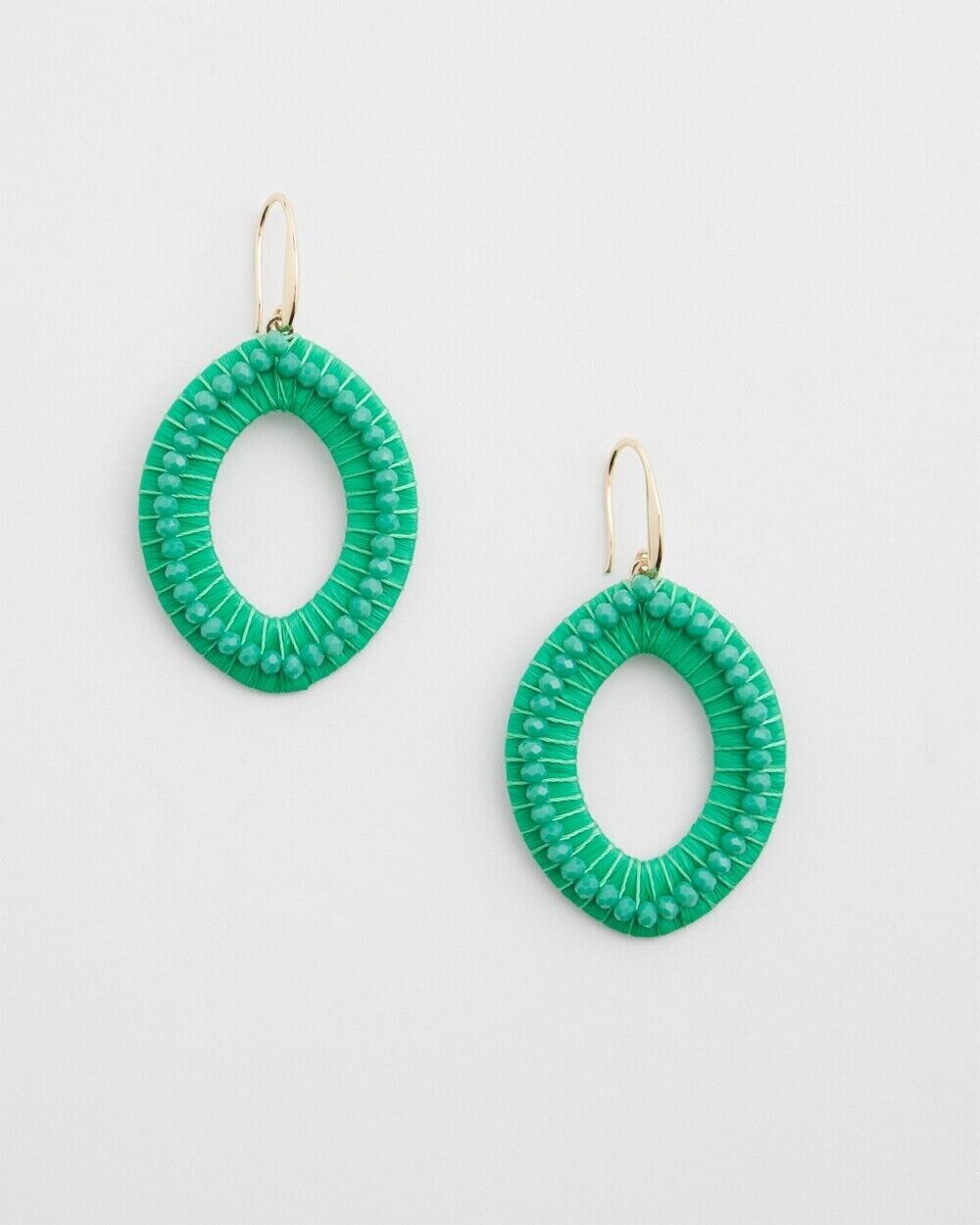CHICO'S NO DROOP GREEN NAVETTE EARRINGS