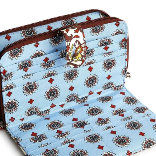 Vera Bradley Large Tab Wallet, Marrakesh Vines Cream
