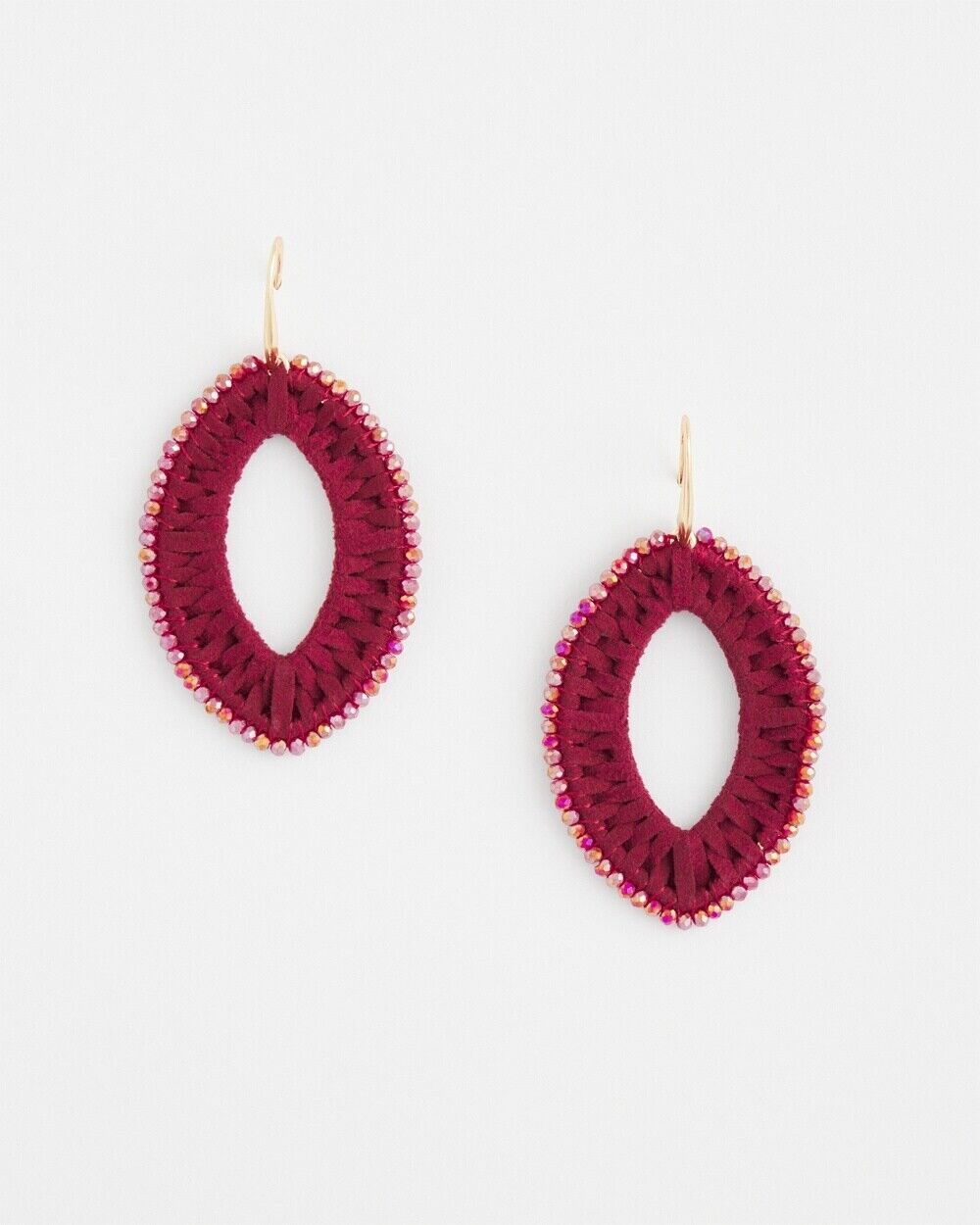 CHICO'S NO DROOP BERRY FAUX SUEDE EARRINGS