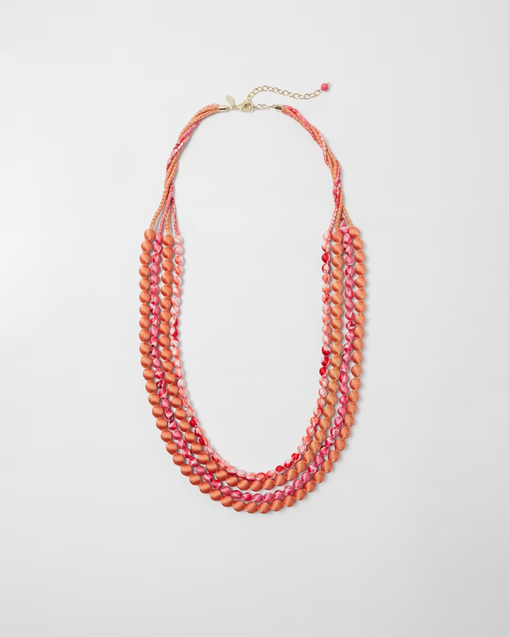 CHICO'S FABRIC WRAPPED MULTISTRAND NECKLACE