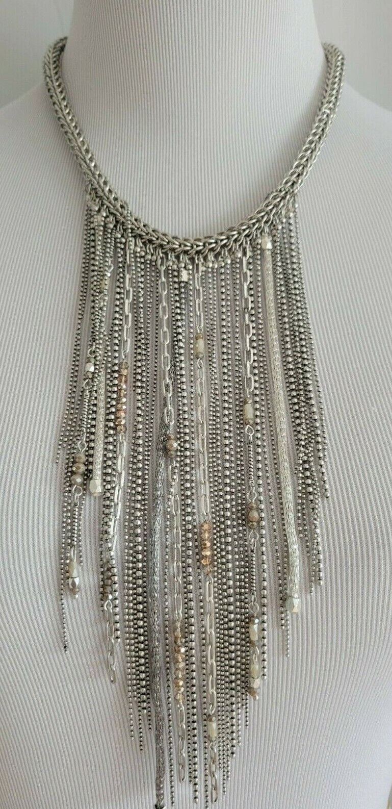 CHICO'S SILVERTONE BIB NECKLACE