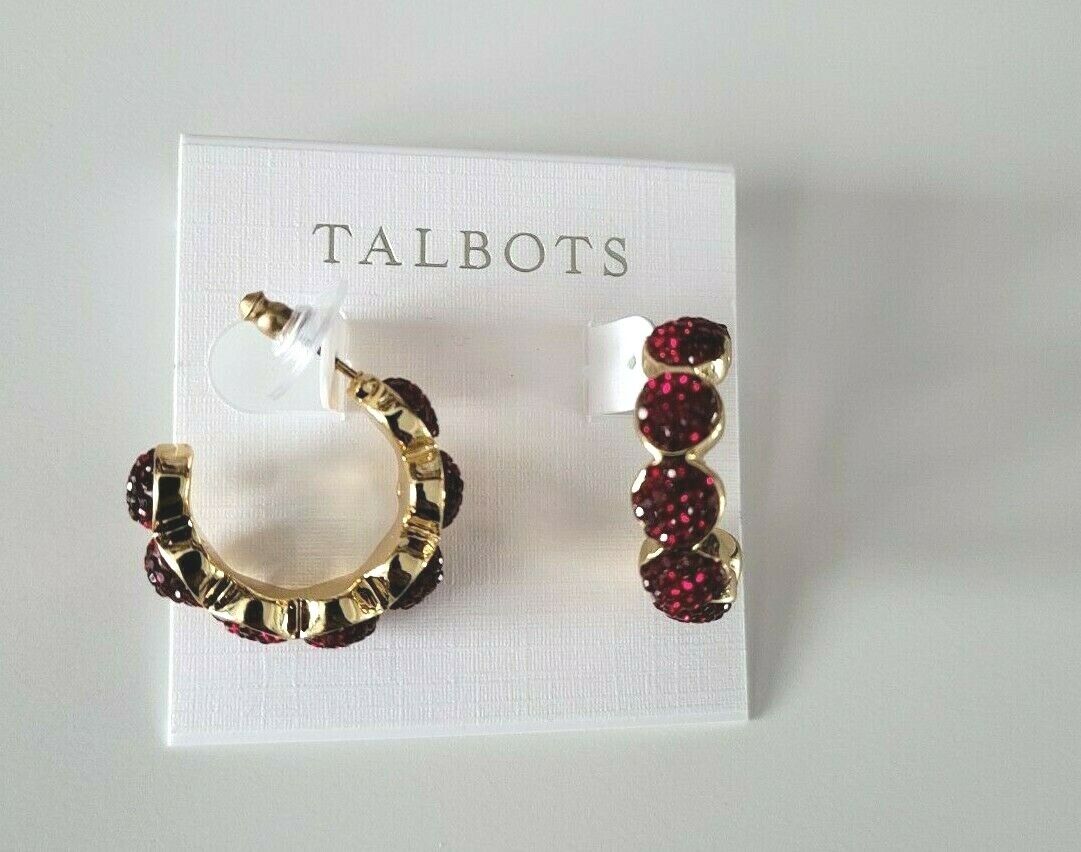 TALBOTS CAVIAR SPARKLE HOOP EARRINGS