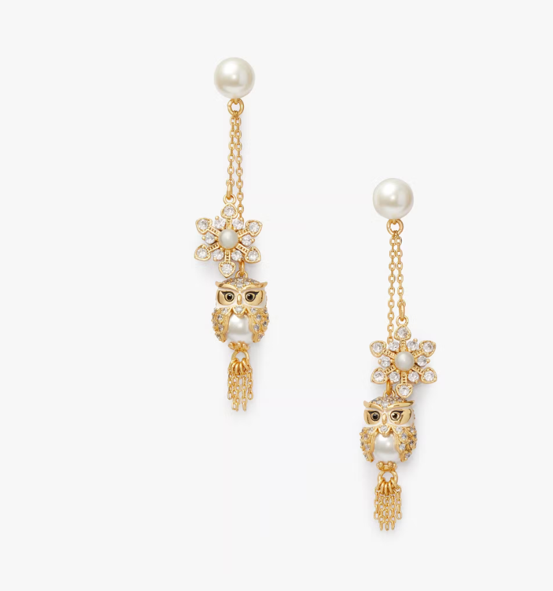 Kate Spade Hoot Owl Linear Earrings