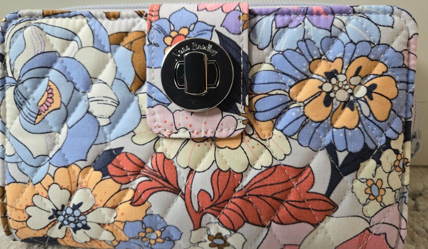 Vera Bradley RFID Turnlock Zip Wallet, Aloha Blooms