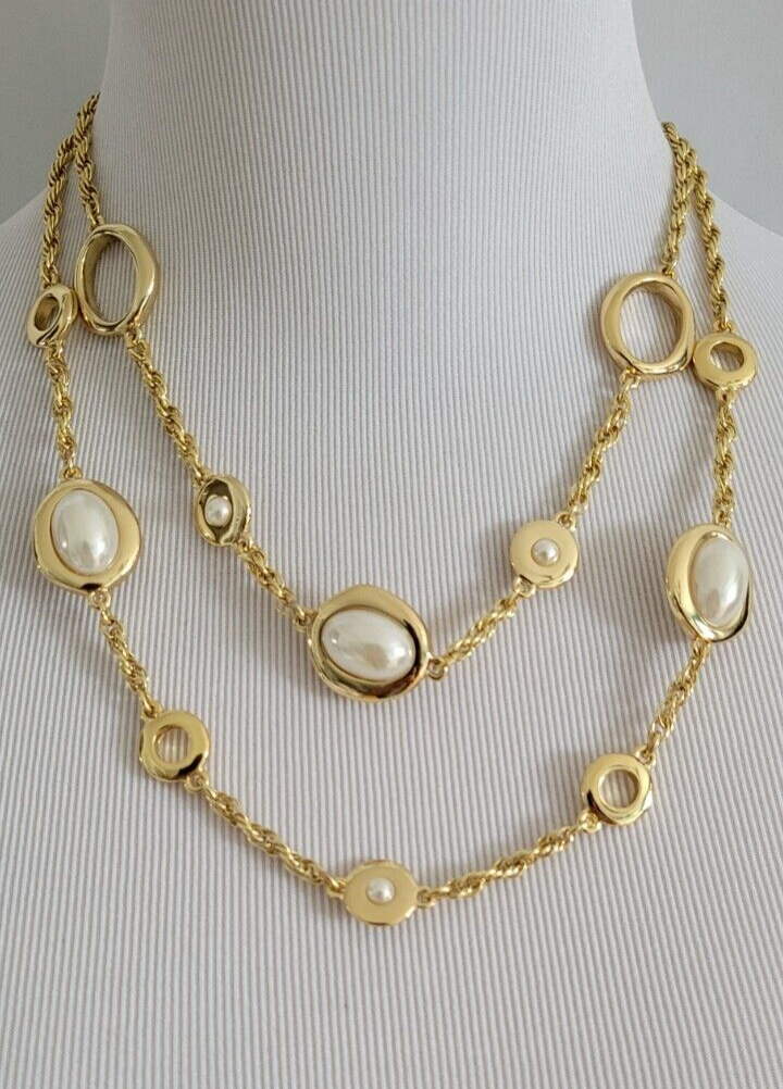 TALBOTS DOUBLE PEARL NECKLACE