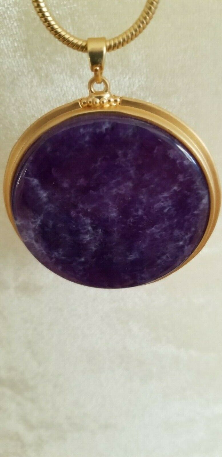 CHICO'S REVERSIBLE PAISLEY-PURPLE PENDANT NECKLACE