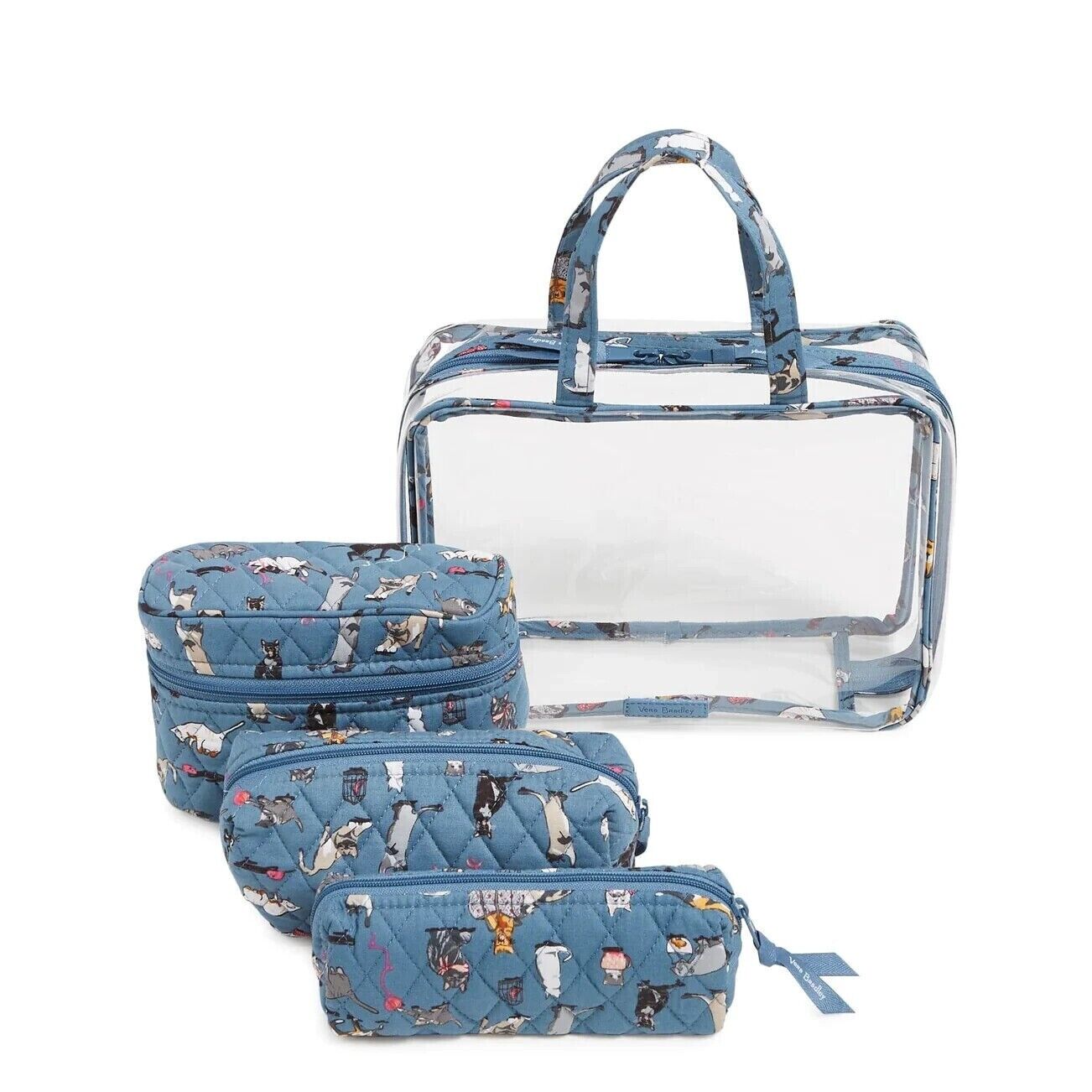 Vera Bradley 4 PC Cosmetic Organizer, Cat's Meow