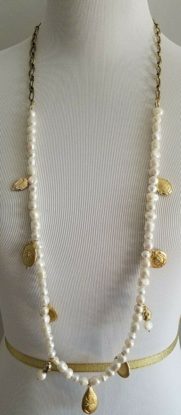 CHICO'S LONG FAUX-PEARL SINGLE-STRAND NECKLACE