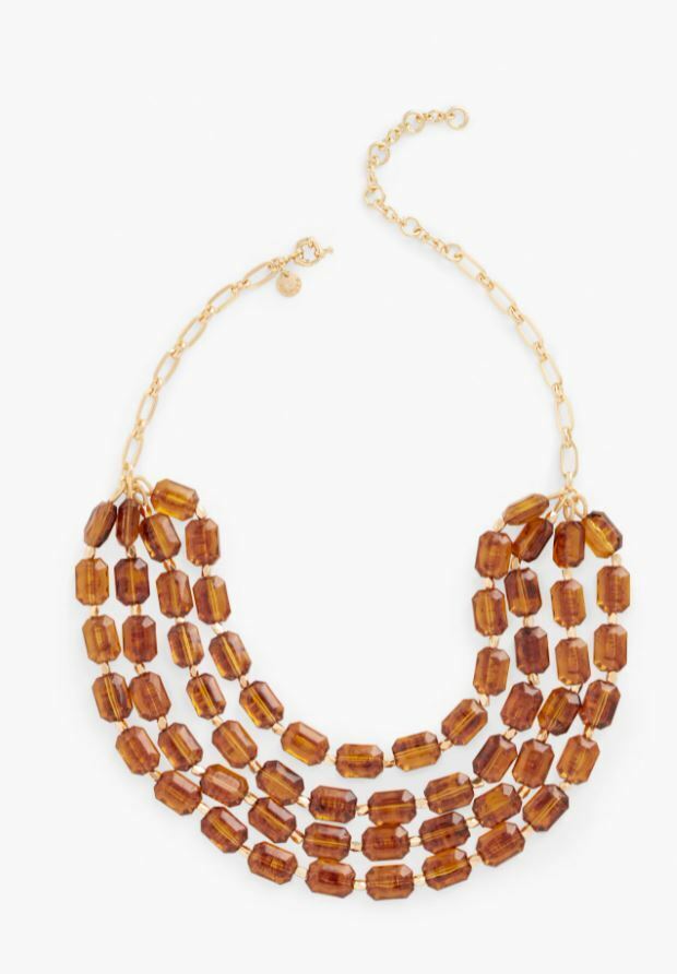 TALBOTS AMBER STATEMENT NECKLACE