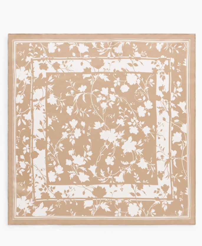 TALBOTS SILHOUETTE BLOOMS SQUARE SCARF